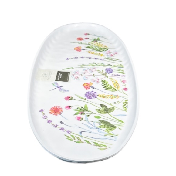 NEW The Farmhouse by Rachel Ashwell FLORAL DESIGN Oval Melamine Serving Tray - Picture 3 of 5
